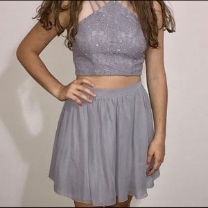 grey/silver formal dress